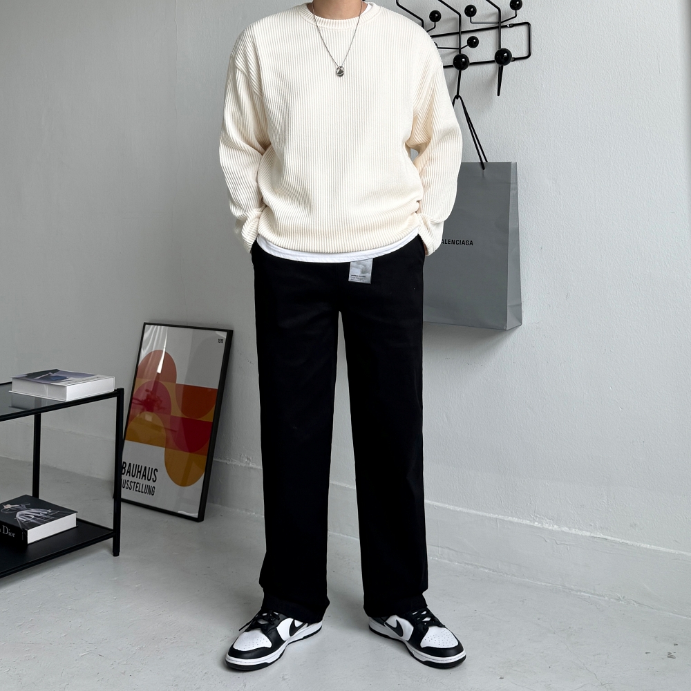 남자와이드바지 치노팬츠 밴딩면바지 이미지 8