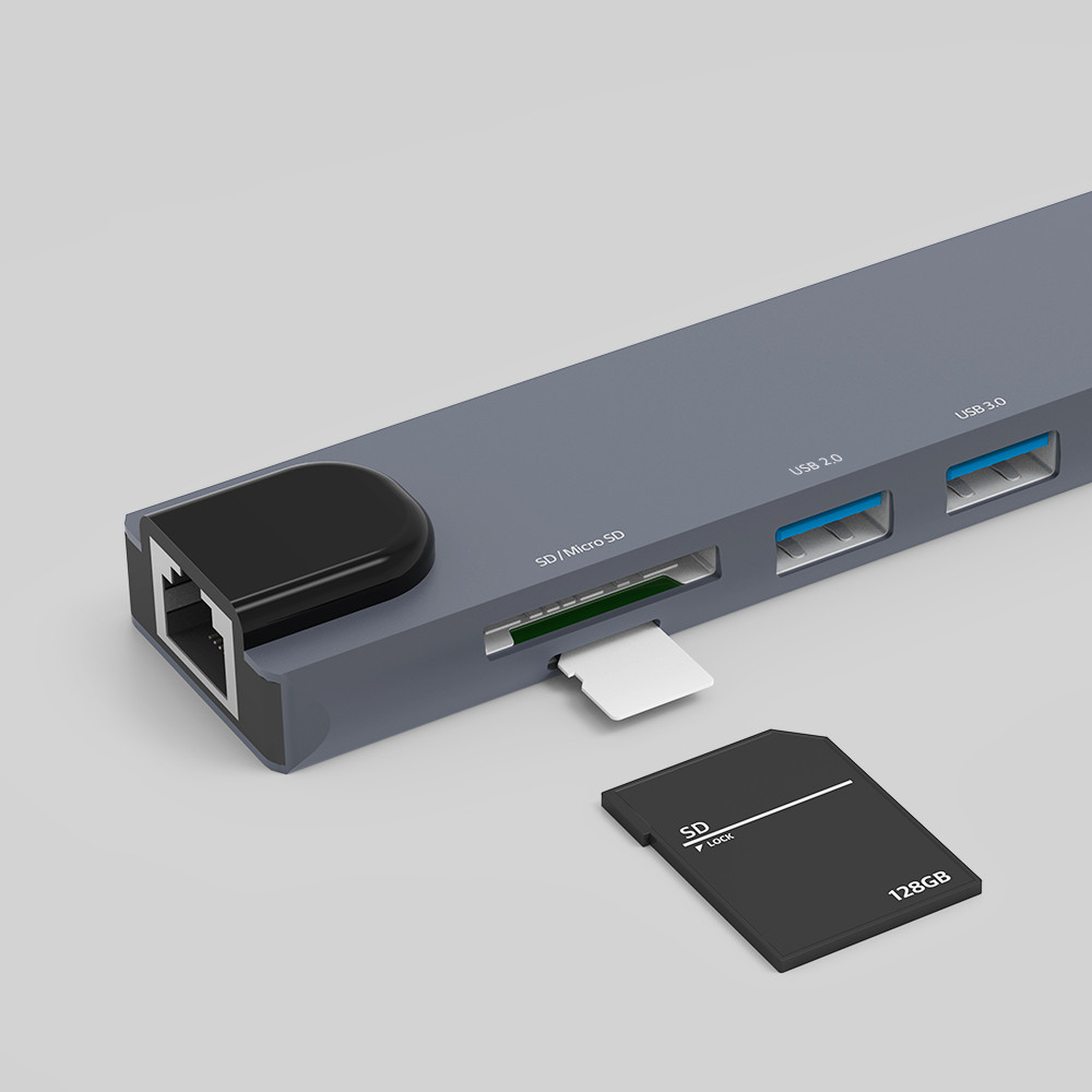 모락 프로토 8포트 Type-C DEX HDMI USB 3.0 이더넷 멀티 허브 C8HUB 이미지 3