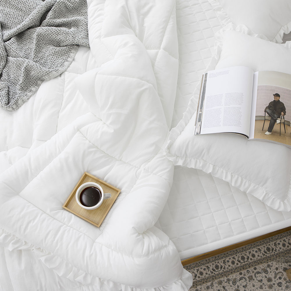 고밀도워싱 옥수수솜 사계절이불 6colors 차렵이불 SS 클라우드 화이트