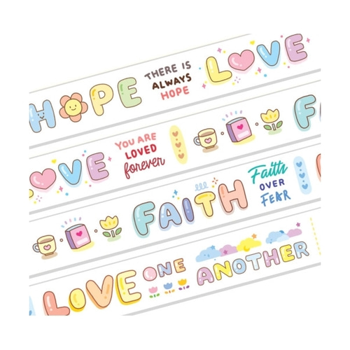 마테 마스킹테이프 10. 믿음 소망 사랑 1 JOHN 4:16 다꾸 마테 : 경기광주기독교백화점
