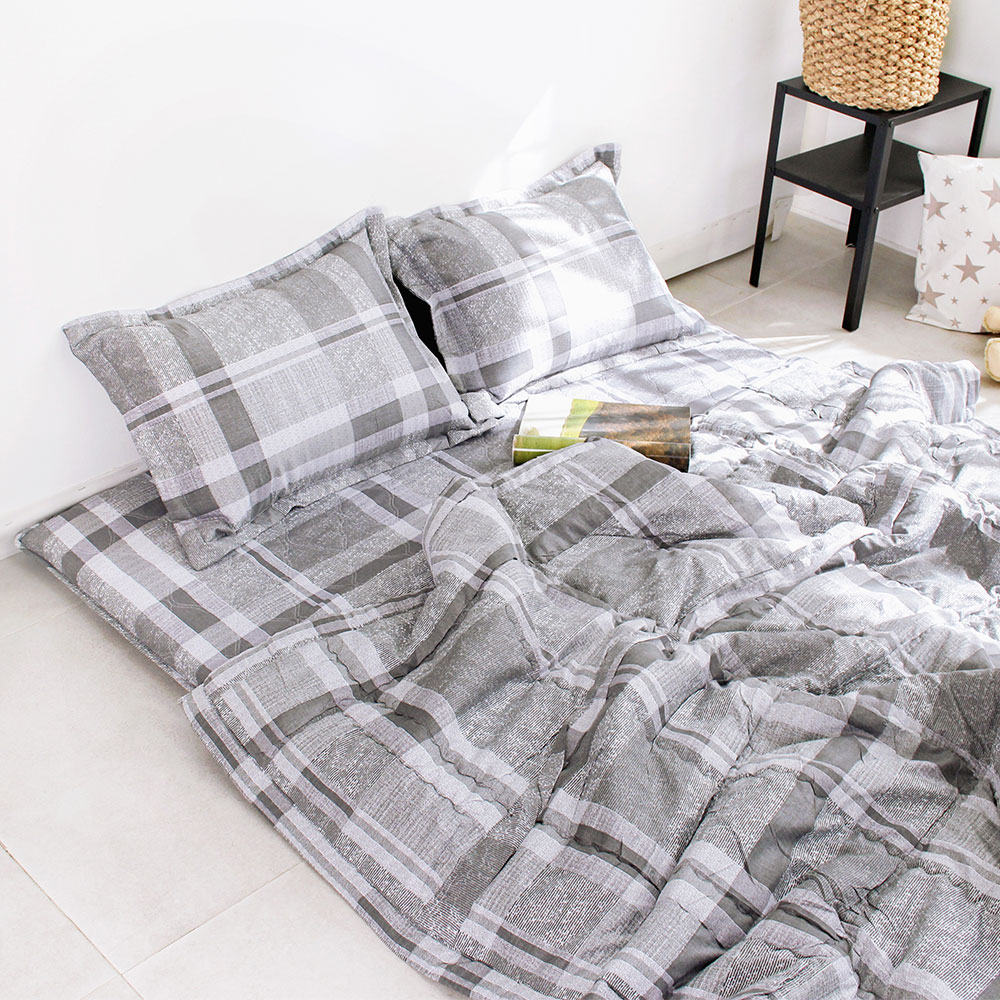 아르떼베딩 요차렵세트 손님용/기숙사용/펜션용 사계절 요 침구 풀세트 로이 그레이 싱글