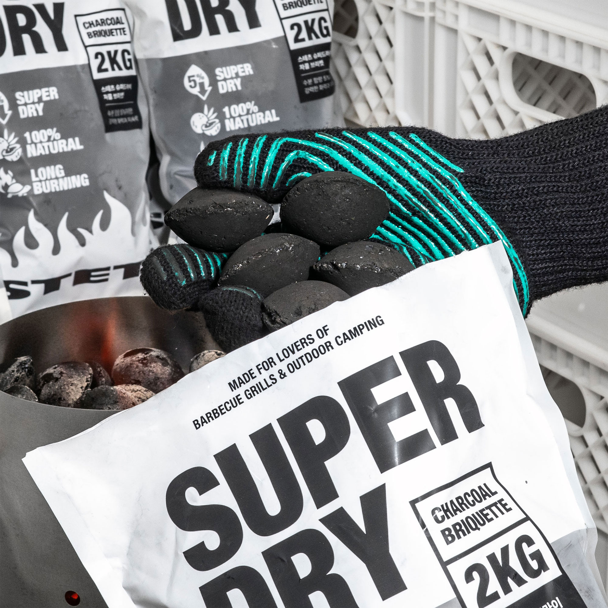 스테츠 슈퍼 드라이 차콜 브리켓 바베큐숯 캠핑 코코넛숯 2kg 이미지 2