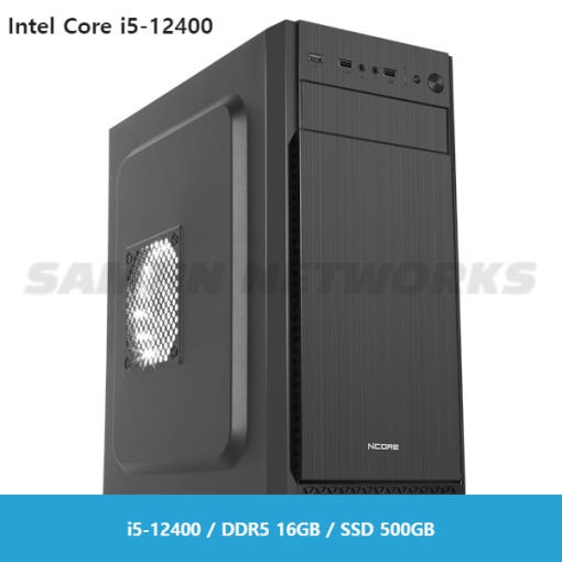 PCKOREA 사무실 업무처리용 i5-12400 내장그래픽 조립 컴퓨터 [i5-12400/DDR5 16GB/SSD500GB]
