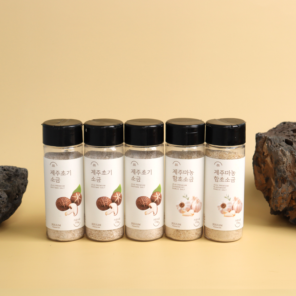 프리미엄 제주 소금선물세트 850g 신안천일염 표고버섯 마늘소금 제주도기념품 - 상세 이미지 5
