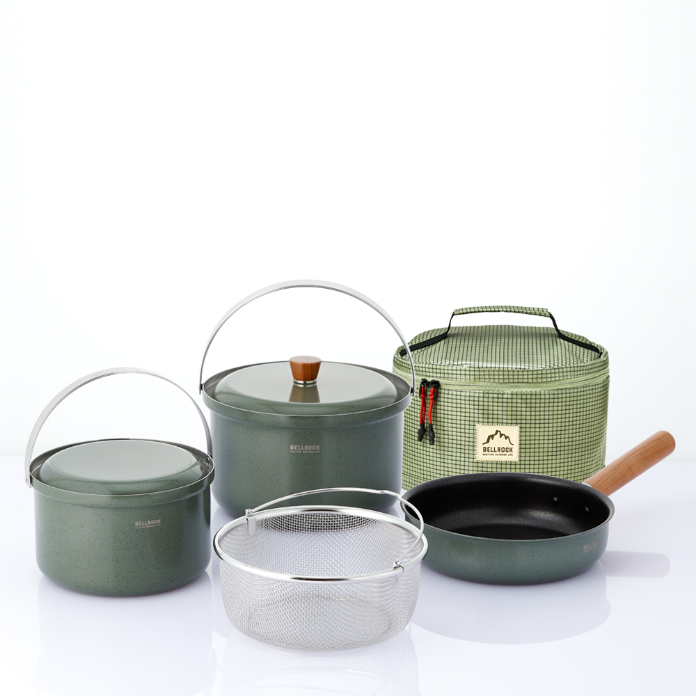 벨락 컬러9 L 통3중 IH 코펠세트 4인용 인덕션 호환 (포레스트 그린)