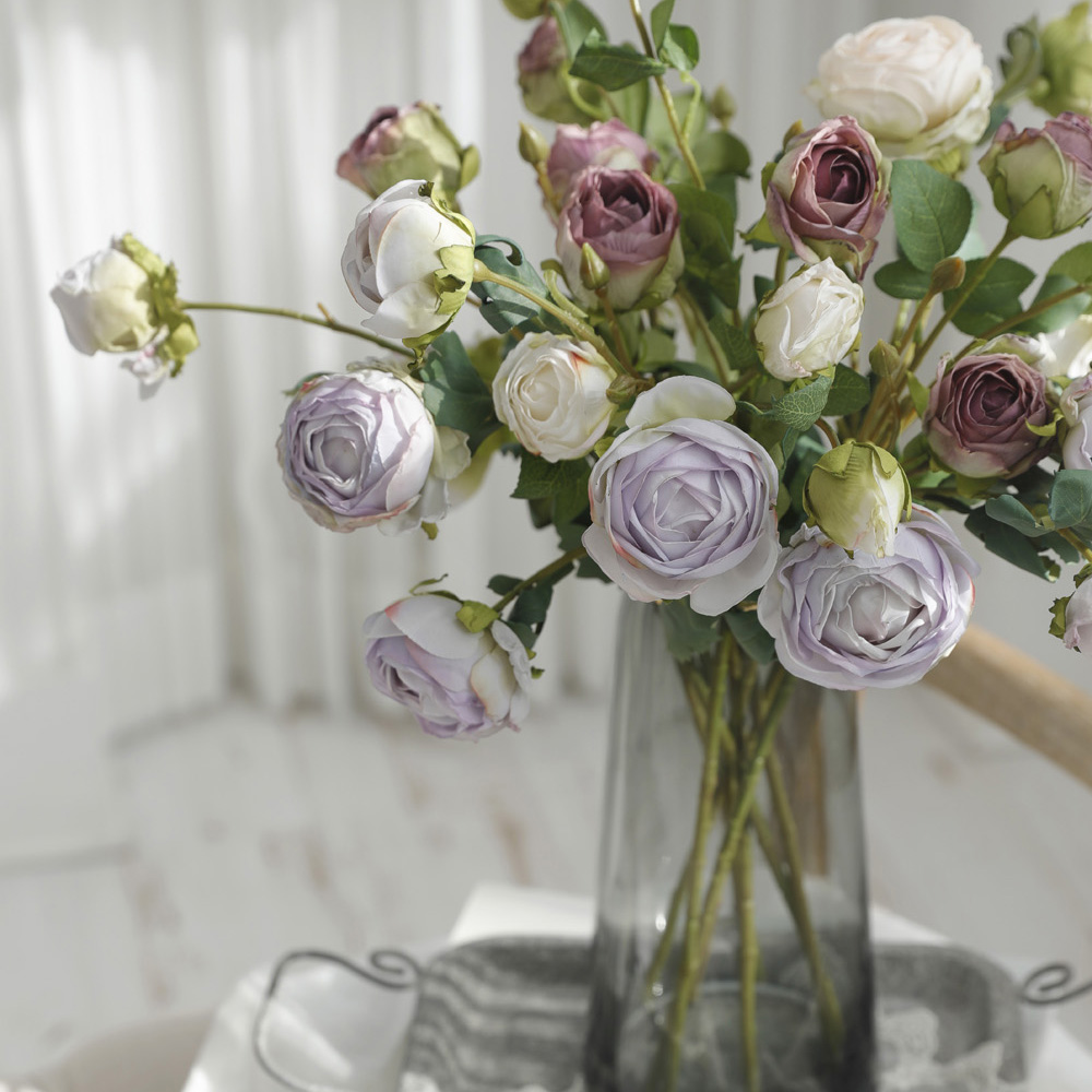 카푸치노 말린 장미 실크 인테리어 생화같은 조화 장식 이미지 2