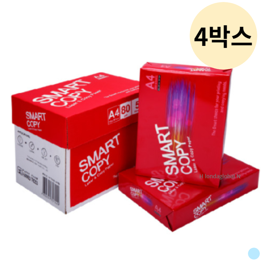 더블에이 스마트카피 A4용지 복사지 80g 2500매 4박스 : 비엔엠코리아