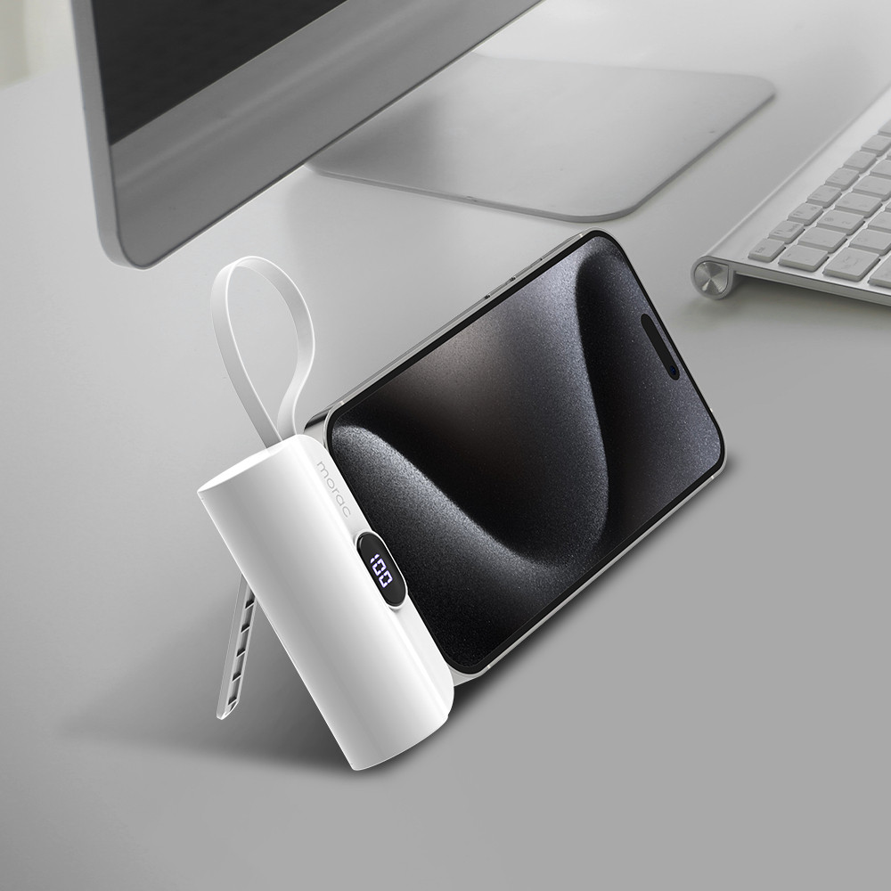 모락 런처 2in1 도킹형 디스플레이 보조배터리 8핀 5000mAh 미니 휴대용 이미지 6