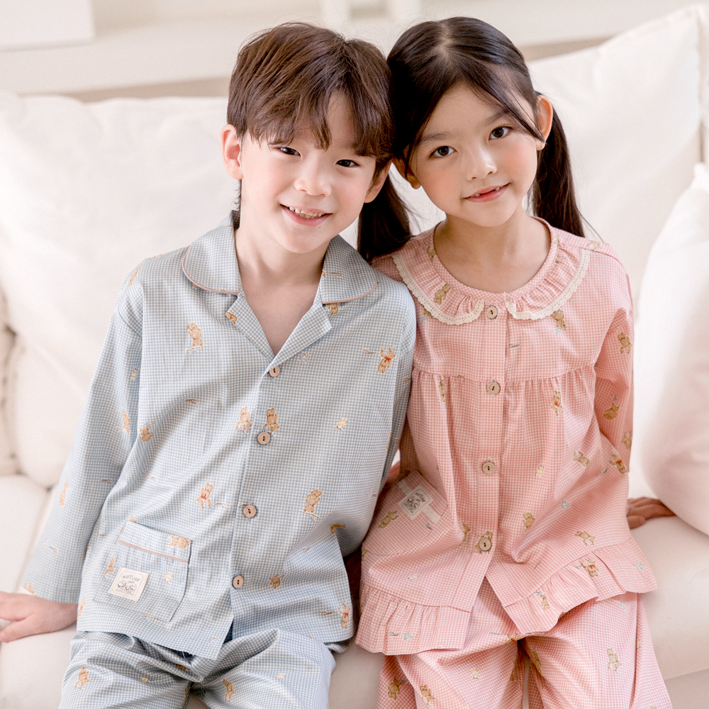 유아 아기 홈웨어 잠옷 주니어 아동 순면 아이 잠옷 여아 남아 애기 상하의 세트 M다우니(주자순면) - 메인 이미지