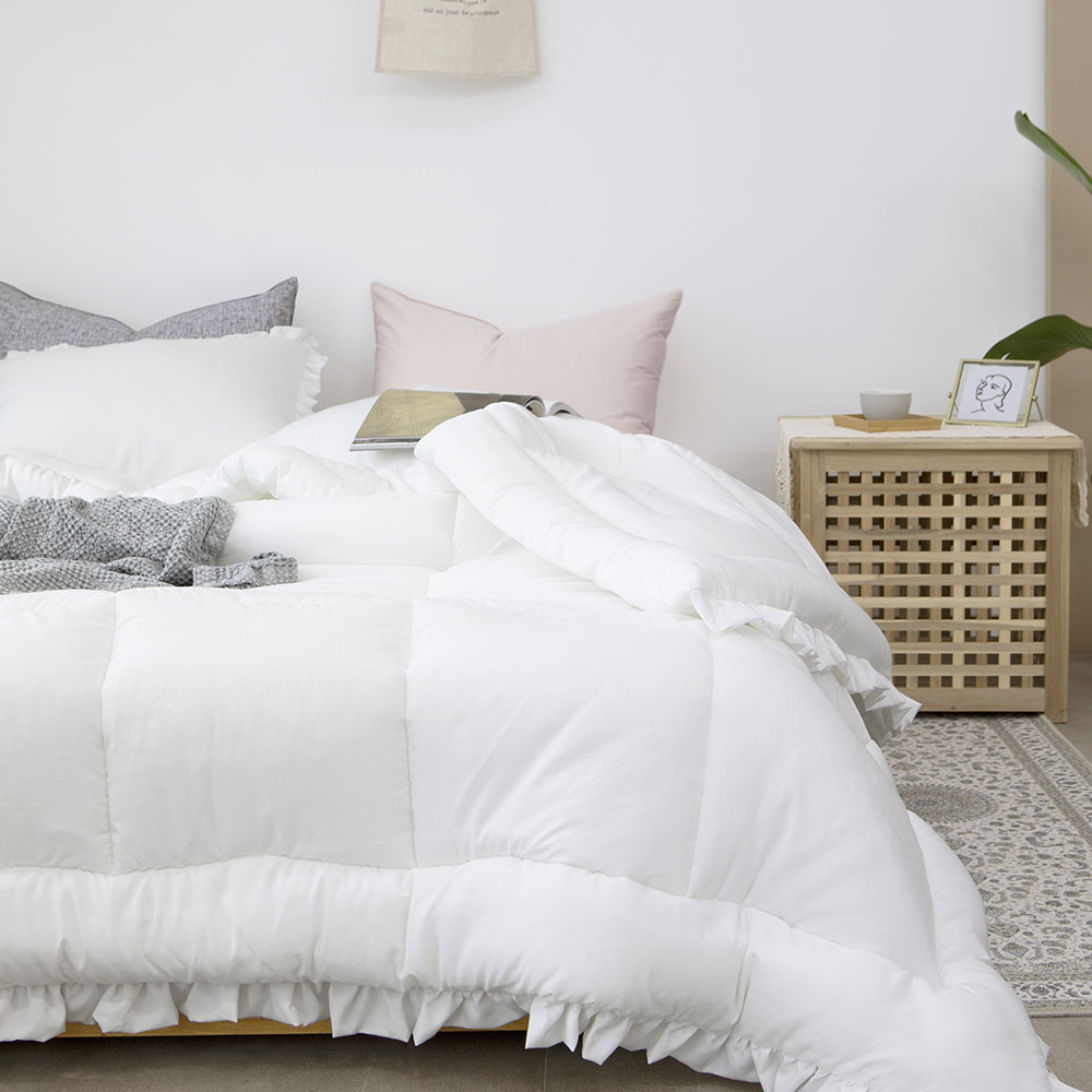 고밀도워싱 옥수수솜 사계절이불 6colors 차렵이불 SS 클라우드 화이트