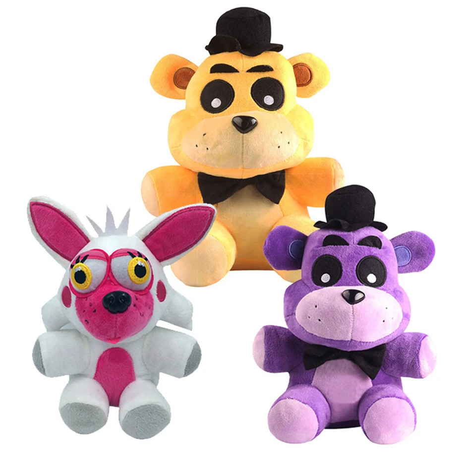 fnaf 프레디의 피자 가게 시큐리티 썬드롭 문드롭 대형 애착 인형 피규어 키링 굿즈 FNAF 봉제 장난감 귀여운 프레디스 동물 폭시 보니 베어... 