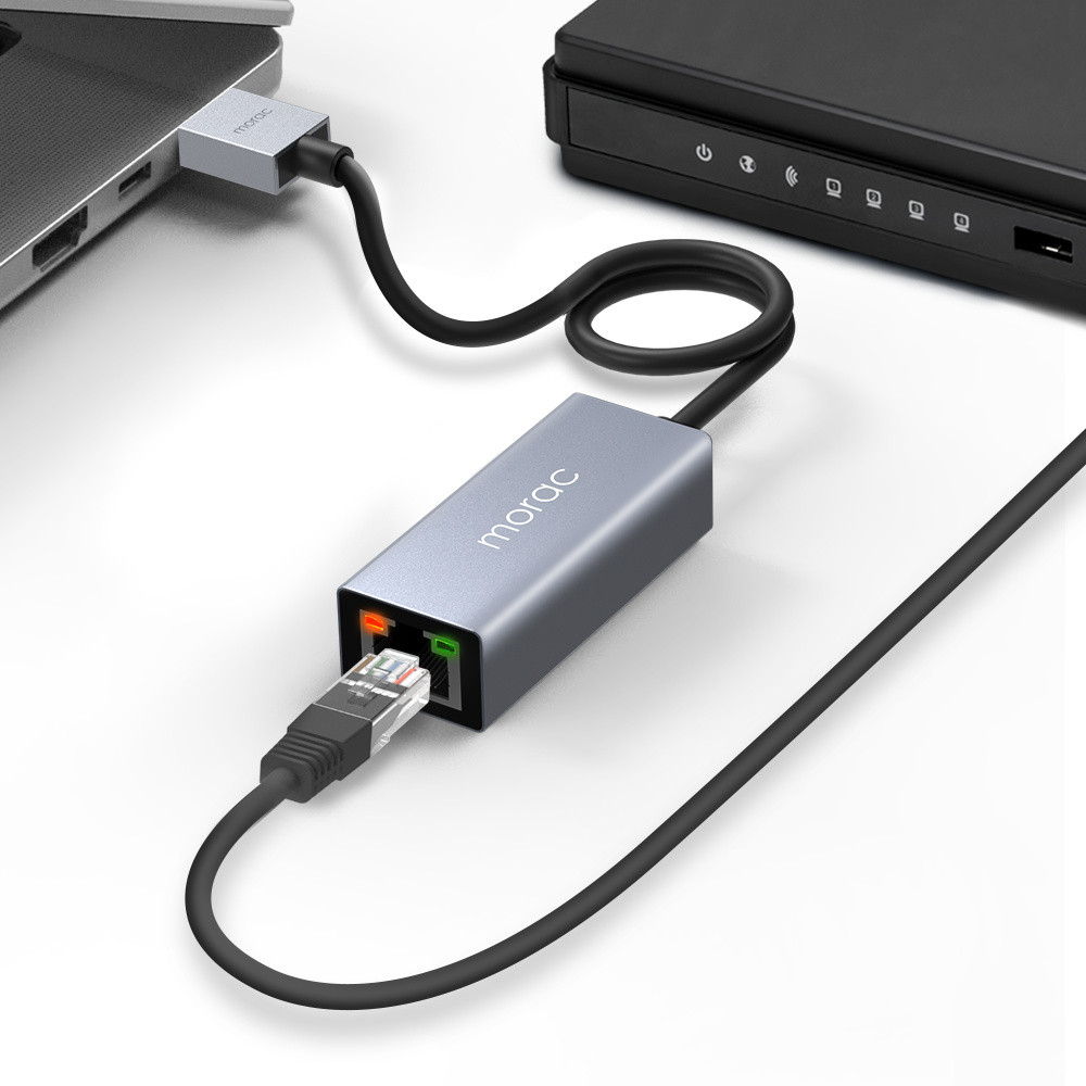 모락 프로토 USB A타입 기가비트 이더넷 유선 랜카드 허브 MR-HUB1000A - 상품 이미지