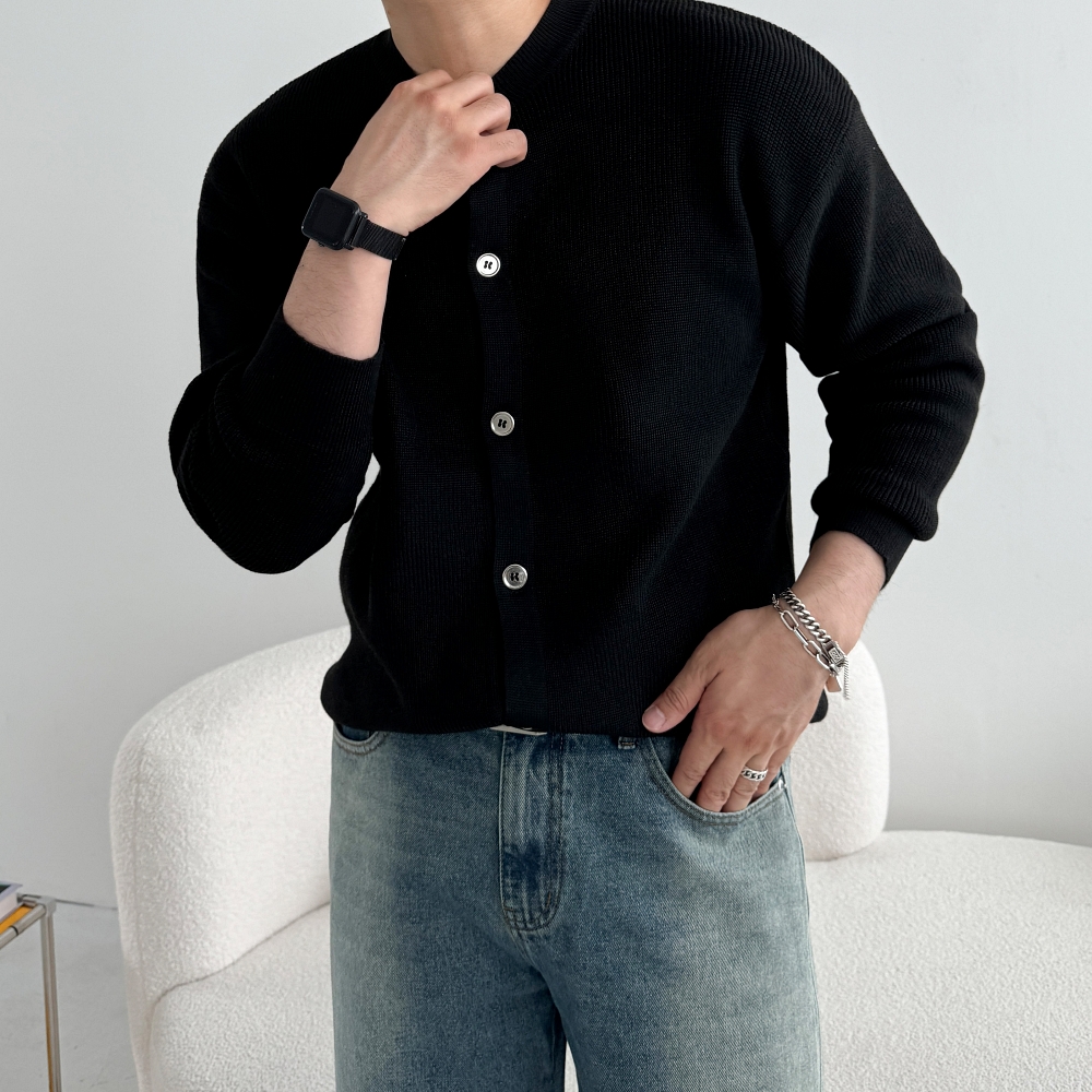 남자얇은가디건 간절기 루즈핏 남자라운드가디건 - 상세 이미지 3