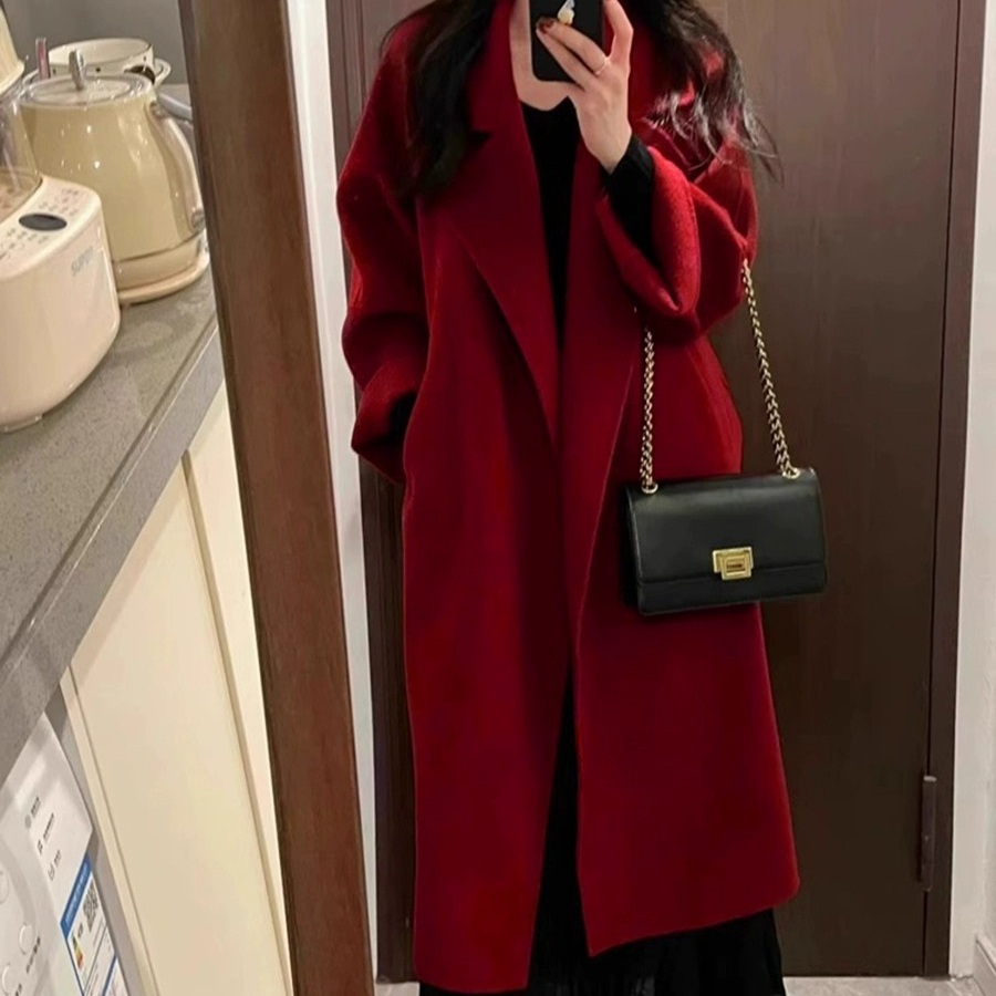 손해보기싫어서 6화 신민아 코트 레드 손해영 캐시미어 가을 의상 옷 패션 - 상품 이미지