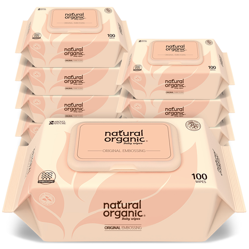 네츄럴오가닉 아기물티슈 오리지널 엠보싱 스마트캡형100매[10팩] : NaturalOrganic