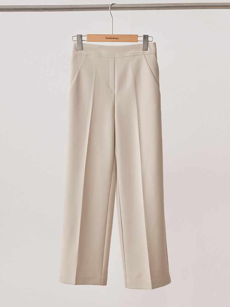 마크치즈 스판 일자 와이드 뒷밴딩 슬랙스 - 상세 이미지 4