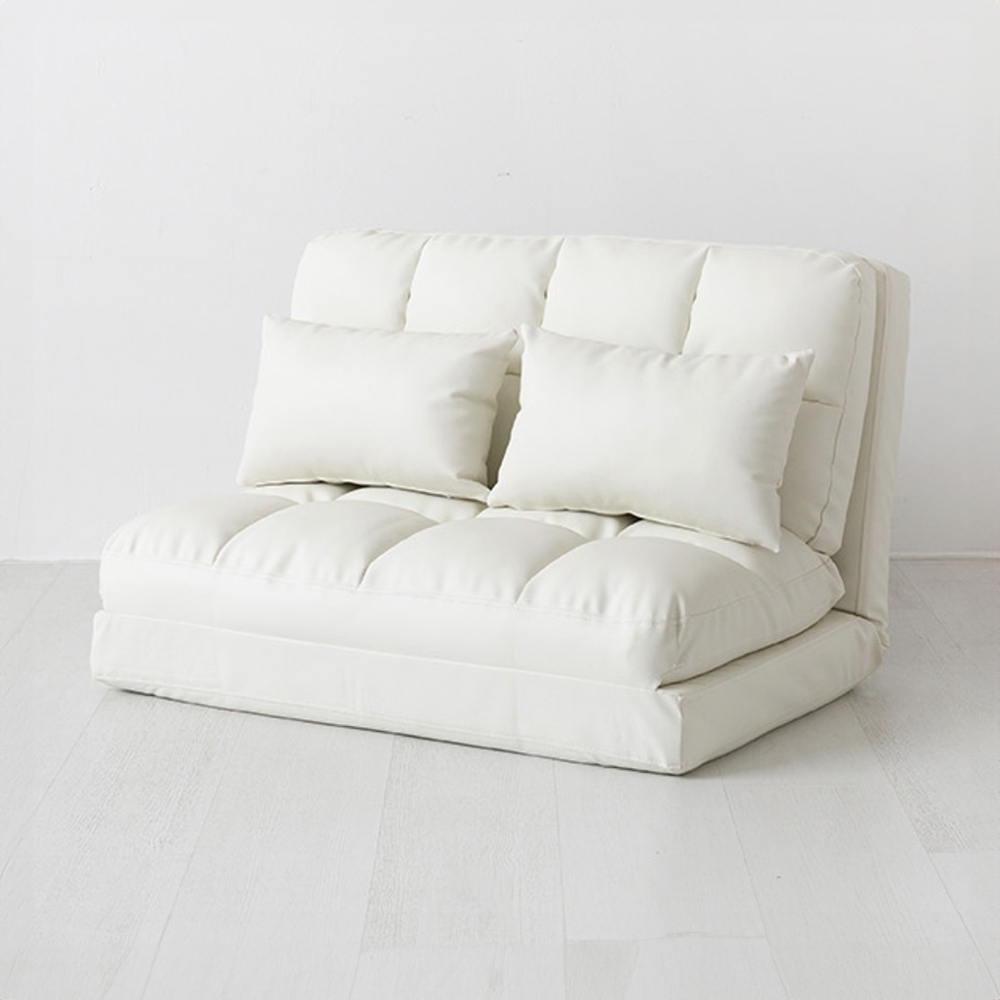 앰보 좌식 소파베드 스툴미포함, PU 밀크 3239.5694, 2인용