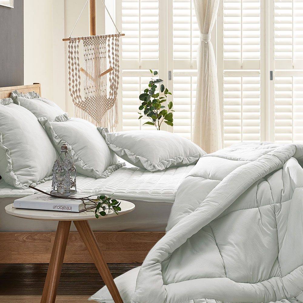 고밀도워싱 옥수수솜 사계절이불 6colors 차렵이불 SS 클라우드 화이트