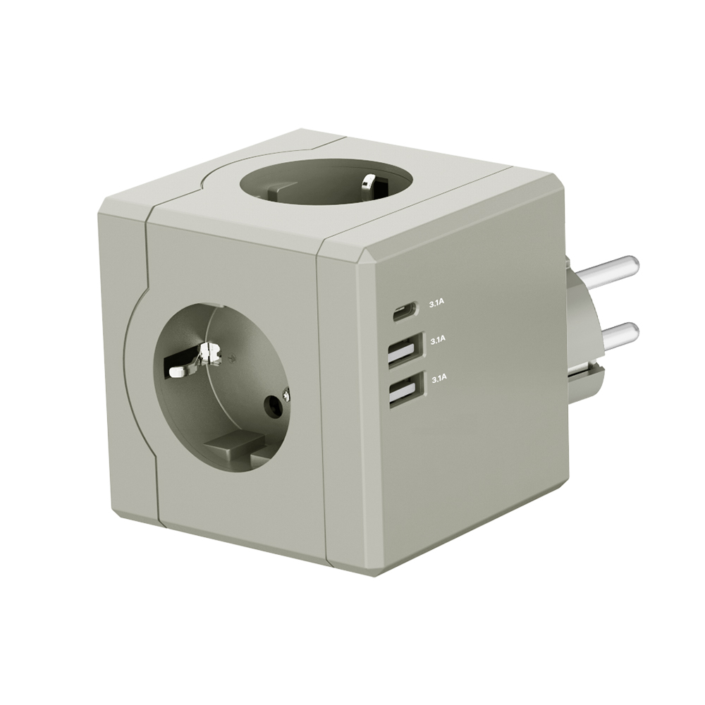 [케이블증정] 고용량 큐브 멀티탭 오브제 누전차단 USB 멀티탭 3구 콘센트 4000W 플러그형 - 상세 이미지 4