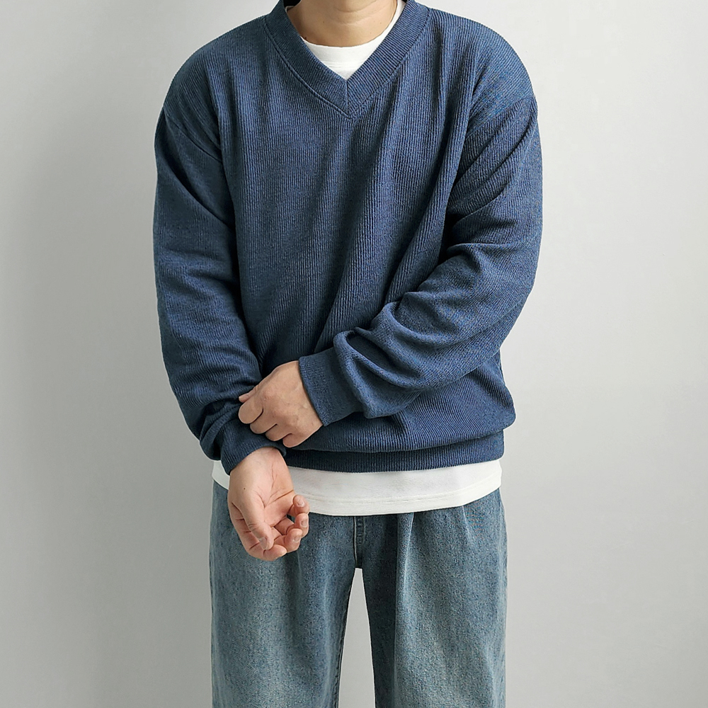 남자브이넥니트 워셔블니트 이미지 3