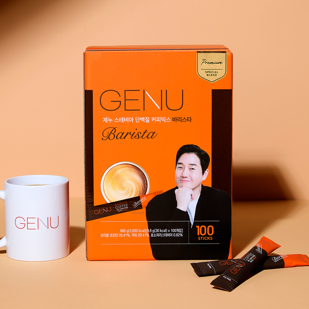 제누 스테비아 단백질 커피믹스 바리스타 9.8g x 100개입 유지태 커피