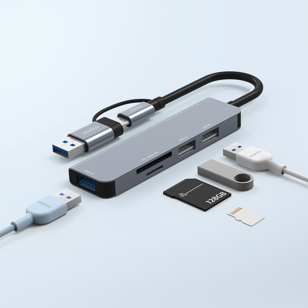 모락 프로토 5포트 USB 젠더 C타입 멀티 허브 MR-HUB5 - 상품 이미지