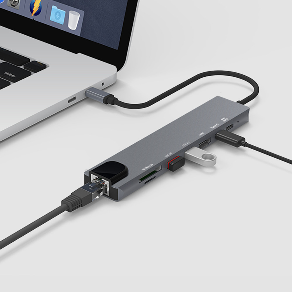 모락 프로토 8포트 Type-C DEX HDMI USB 3.0 이더넷 멀티 허브 C8HUB 이미지 4