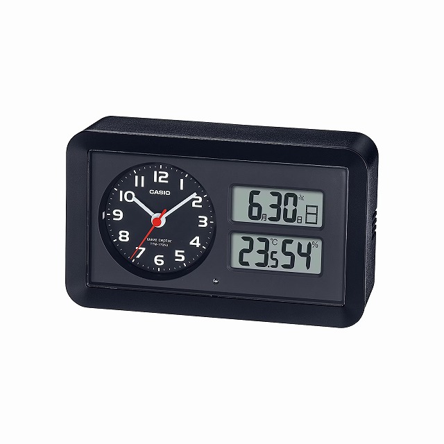 카시오 CASIO 아날로그 스누즈 알람 시계 라디오 TTM-170NJ-1JF 블랙 - 상품 이미지