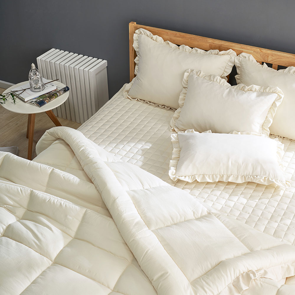 고밀도워싱 옥수수솜 사계절이불 6colors 차렵이불 SS 클라우드 화이트