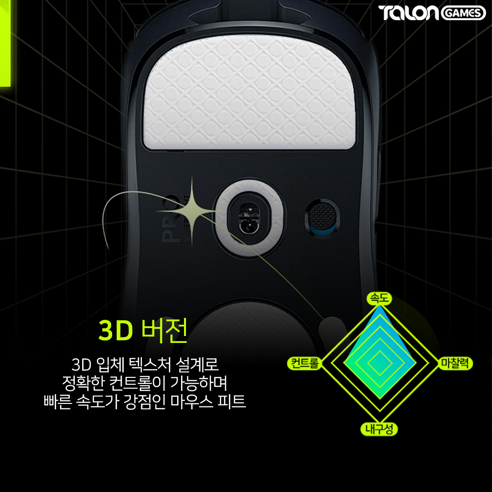 지슈라 피트 3D 2개입 GPRO 슈퍼라이트 마우스피트 탈론게임즈 - 상세 이미지 2