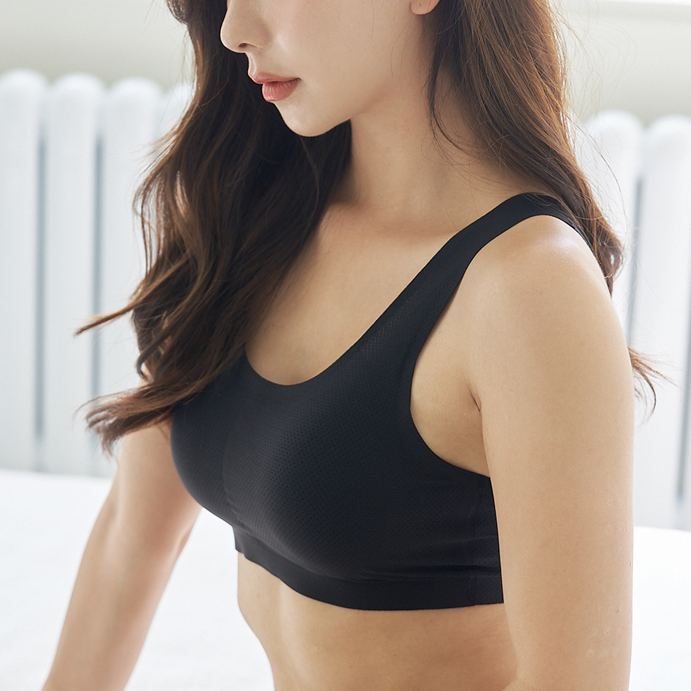 에어누디 심리스 브라 냉감 매쉬 빅사이즈 브래지어 노와이어 - 상세 이미지 3