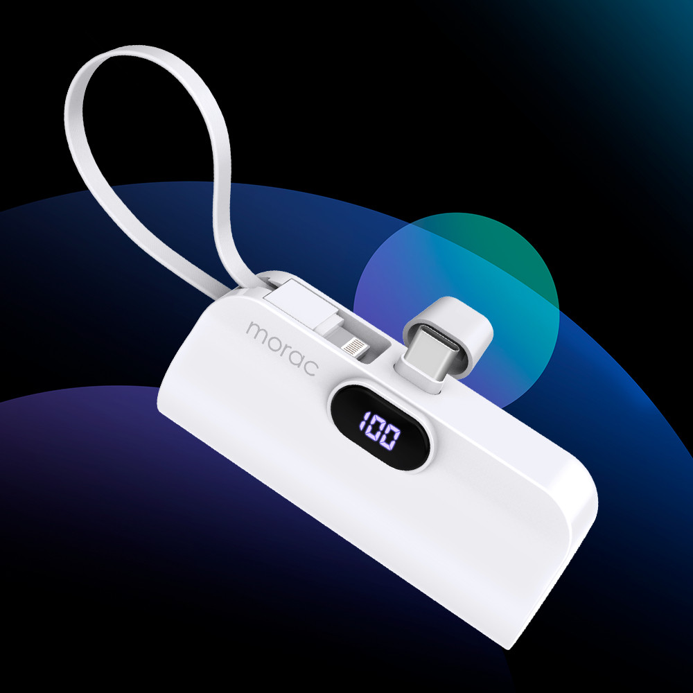 모락 런처 2in1 도킹형 디스플레이 보조배터리 C타입 5000mAh 미니 휴대용