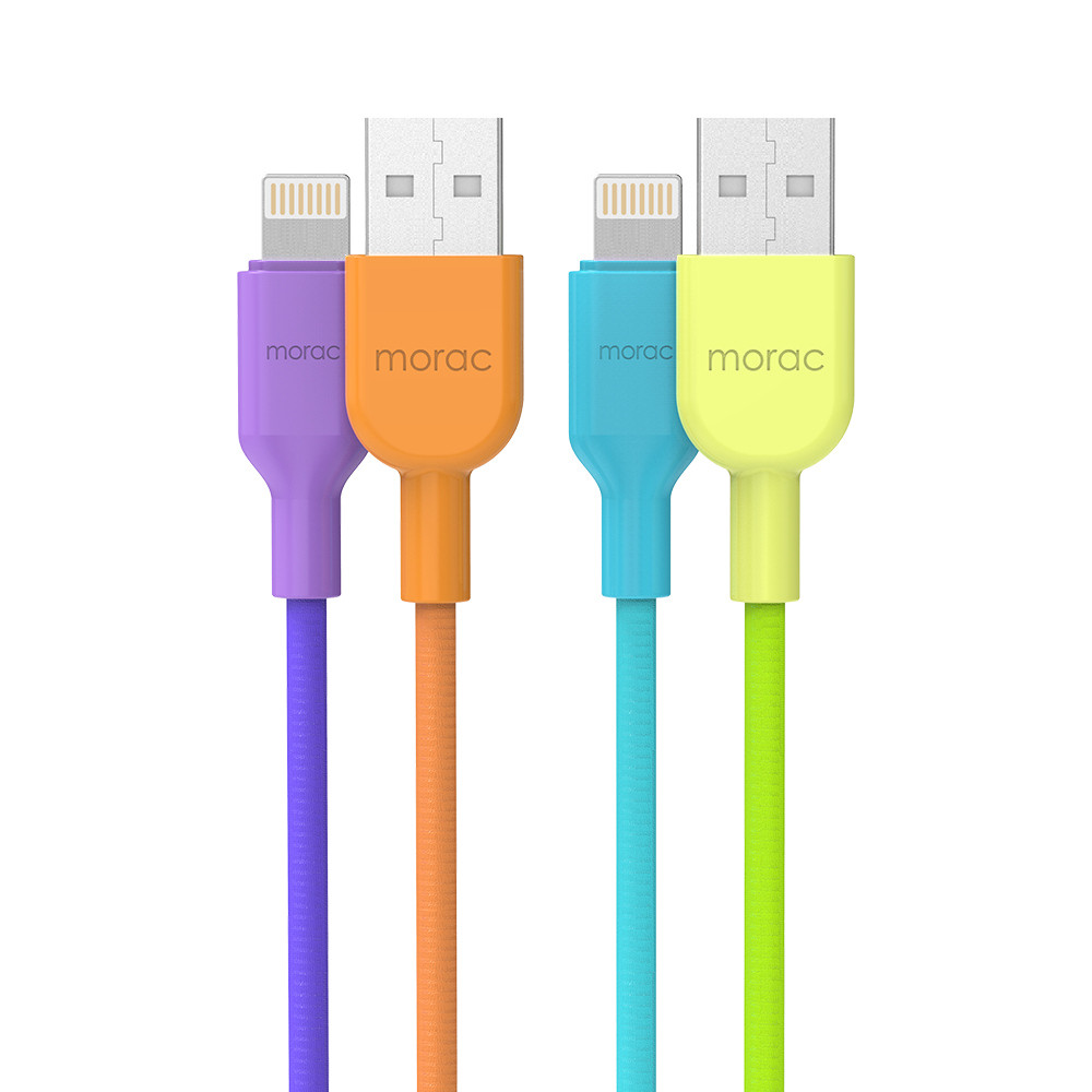 모락 그라데이션 USB 라이트닝 8핀 고속 충전 케이블 2개입 1.5m - 상품 이미지