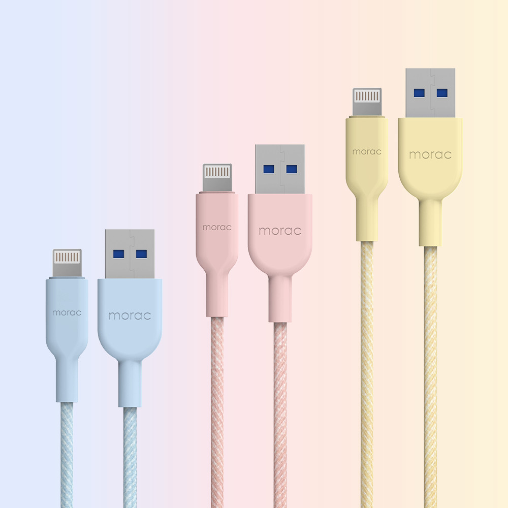 모락 샤베트 USB 라이트닝 8핀 고속 충전 케이블 3개입 50cm 1m 2m - 상품 이미지