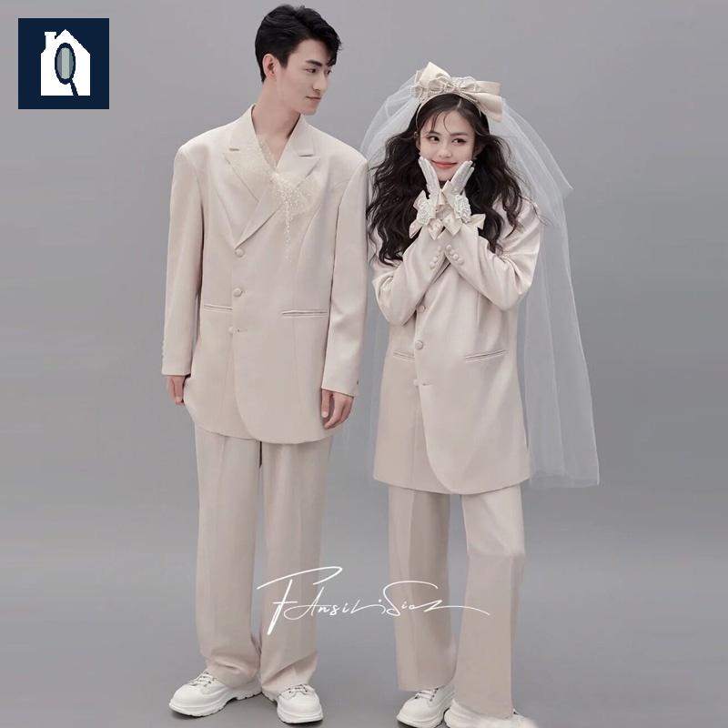 시밀러룩 커플 촬영 스튜디오 테마 웨딩 정장 - 상세 이미지 5