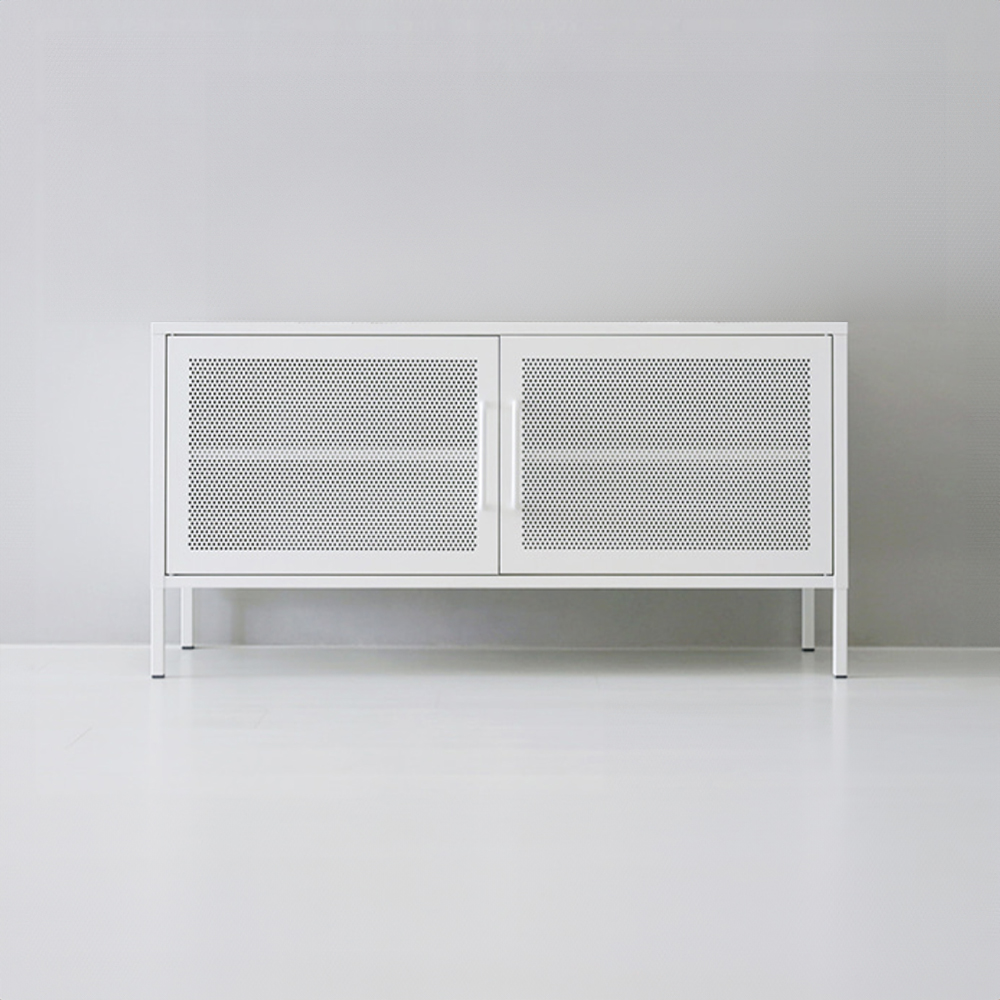 HOLZ 캐비넷 가로양문 TV스탠드 1150x400x595mm, 라이트그레이 2768.9431