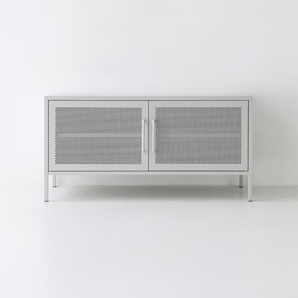 HOLZ 캐비넷 가로양문 TV스탠드 1150x400x595mm, 라이트그레이 2768.9431