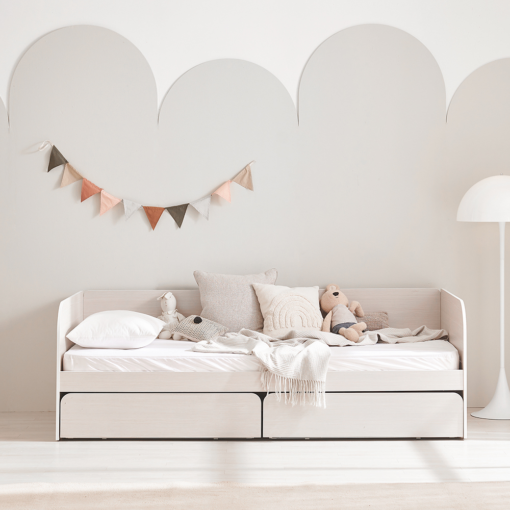 장인가구 뉴피터 E0등급 저상형 슬라이딩 수납침대 프레임 S 7존포켓+가드