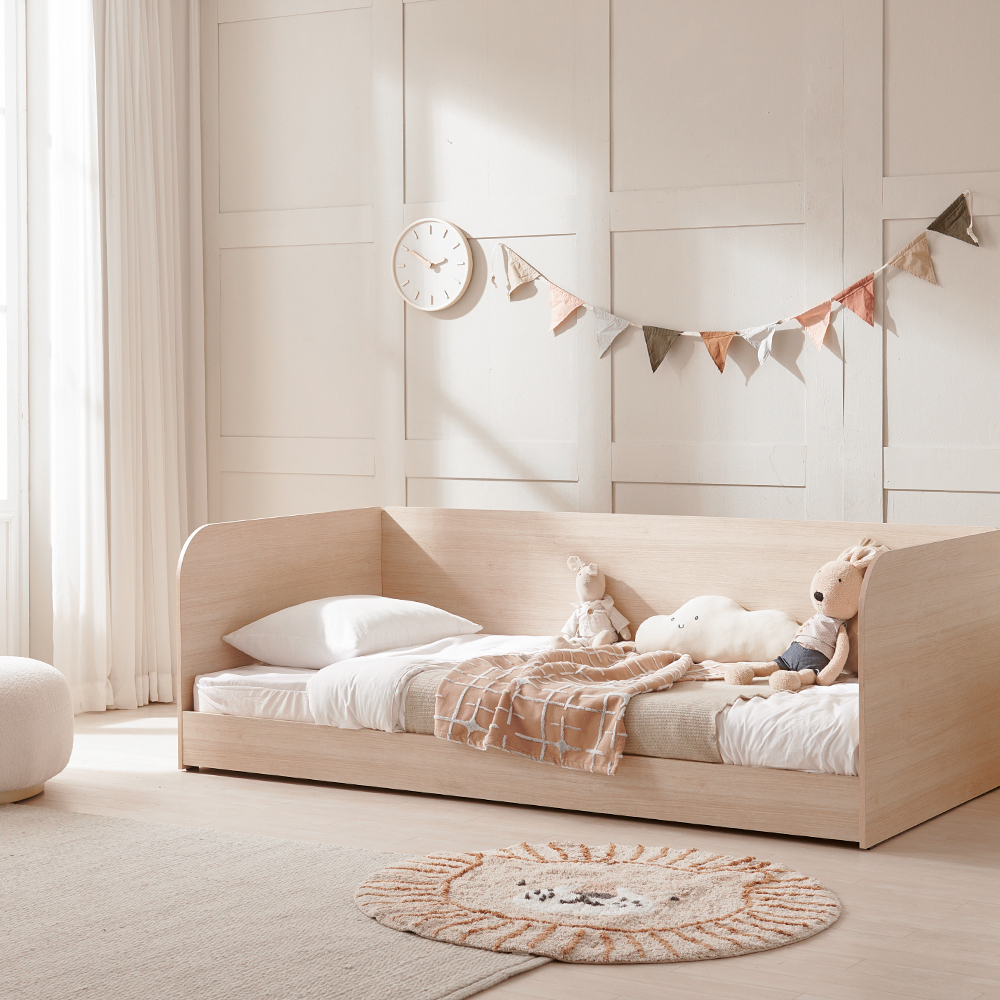 장인가구 뉴피터 E0등급 저상형 어린이 데이베드 침대 프레임 S 일반형+파워본넬+가드