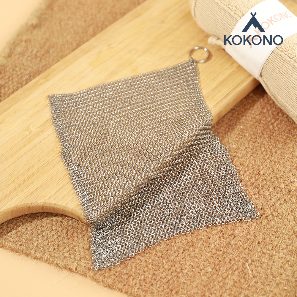 코코노 316 스테인리스 수세미 주방 설거지 반영구 철 스텐링 와인잔 세척 15x15cm