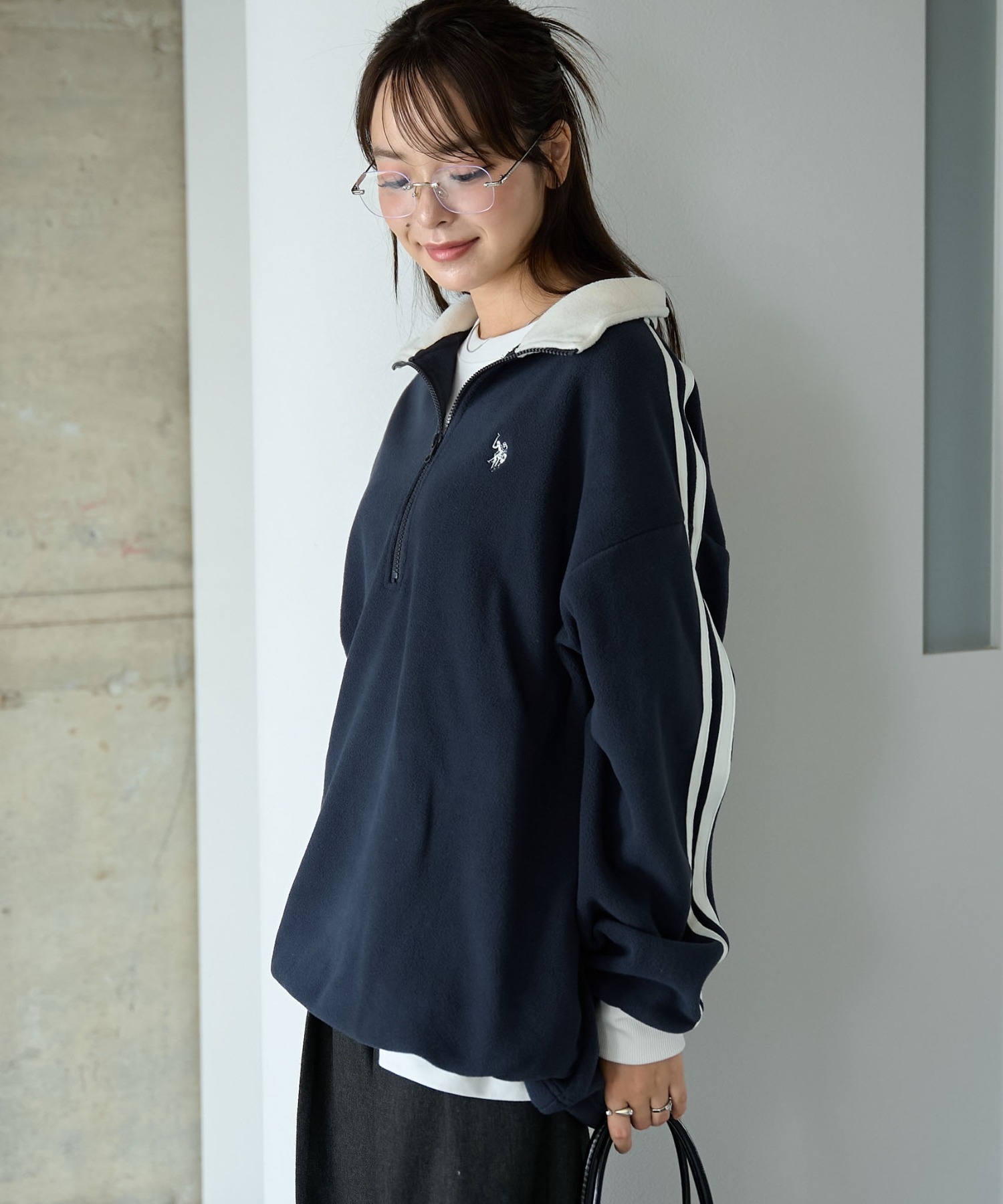 24FW U.S. Polo Assn 폴로 반집업맨투맨 플리스맨투맨 남녀공용 상세 이미지 9