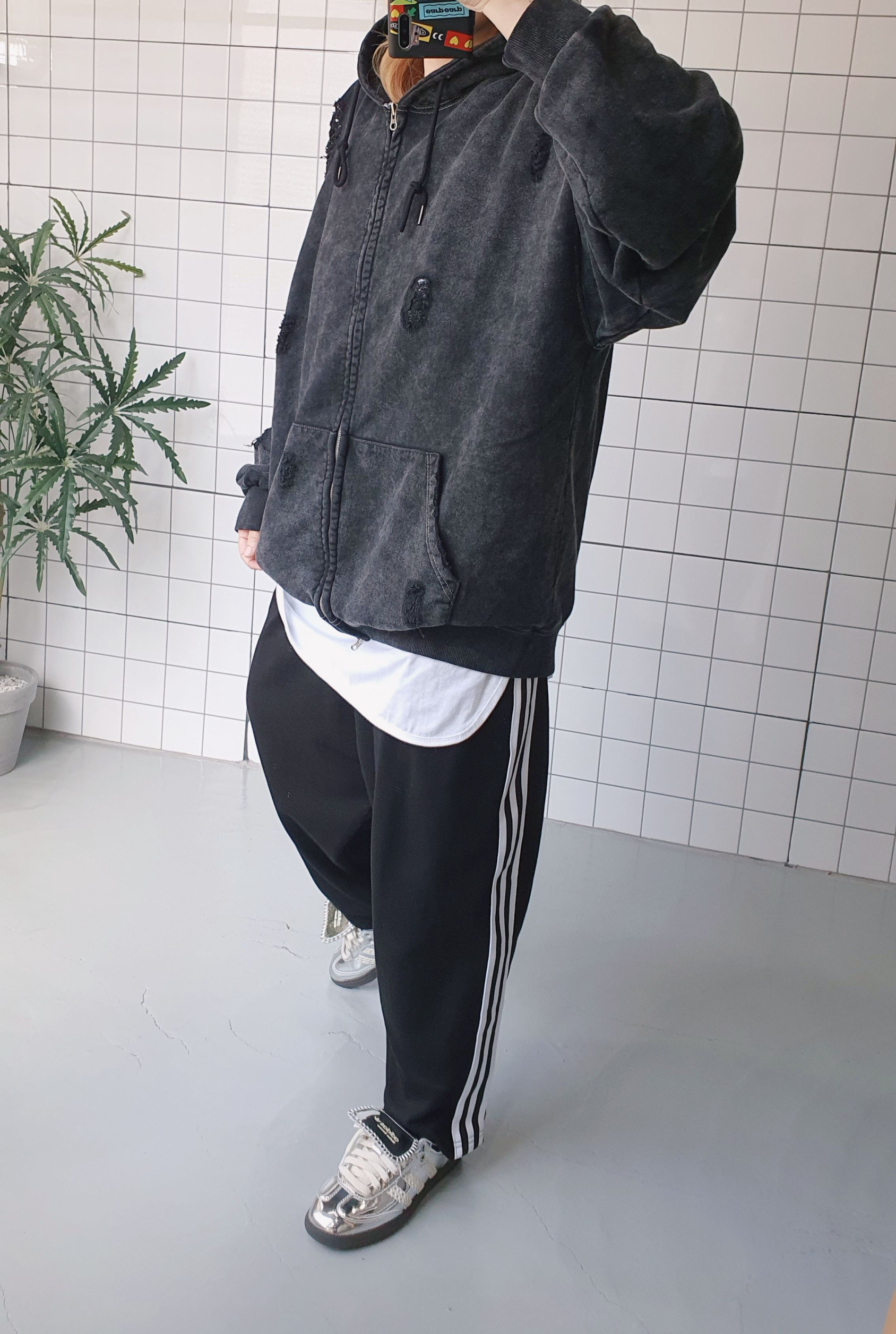 (무배) 와이드한 루즈핏 배기 트레이닝 바지 - 상세 이미지 5