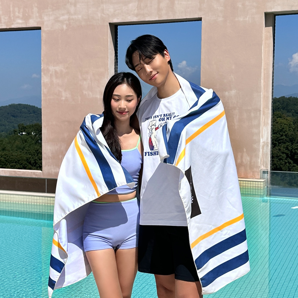 카르닉 특대형 비치 타올 1800x1000 물놀이 수건 바디 극세사 카프리블루 - 상세 이미지 2