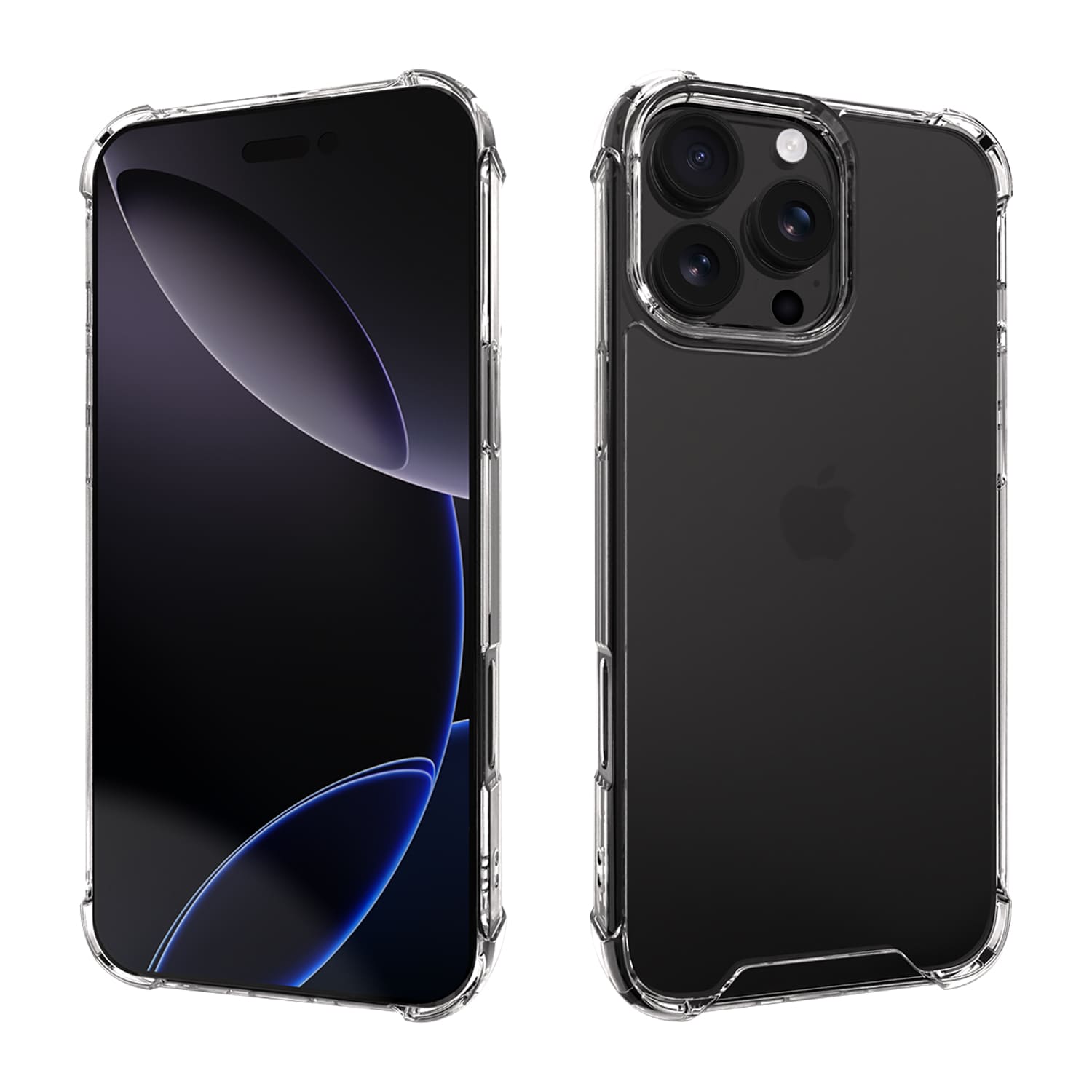 범퍼 실리콘 젤하드 케이스 투명, 아이폰16 프로 맥스 - 상품 이미지