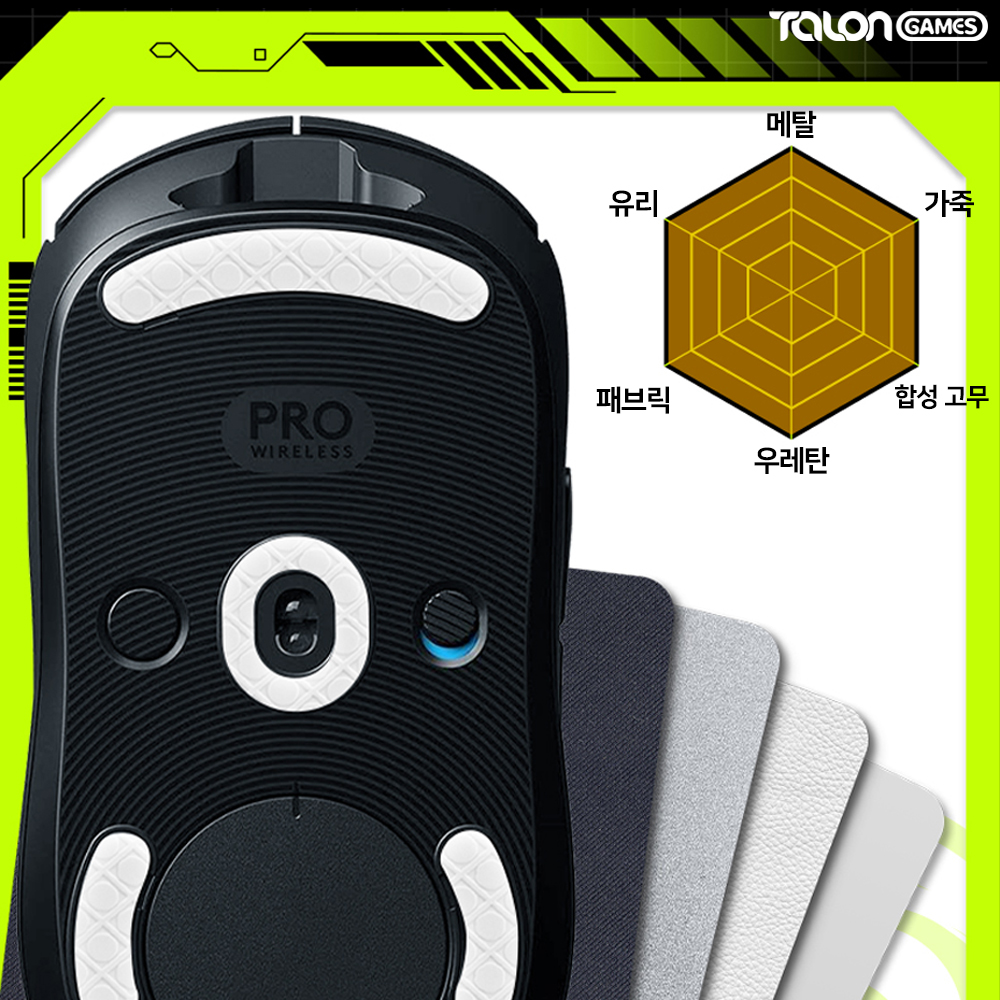 지프로 무선 마우스피트 3D 2개입 GPRO WIRELESS 마우스스티커 탈론게임즈 - 상세 이미지 5