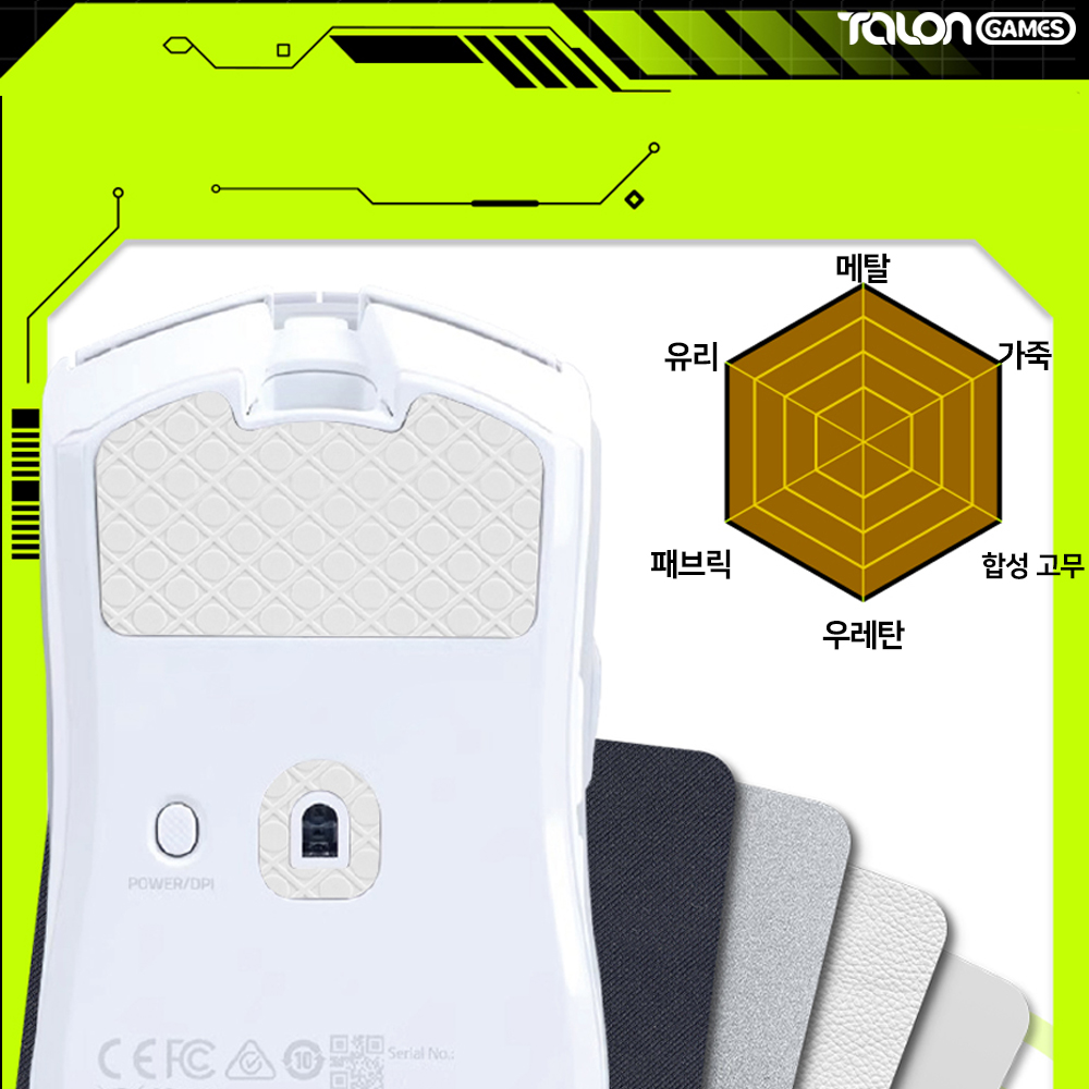 레이저 바이퍼 V3 PRO 마우스피트 바브삼 3D 2개입 마우스스티커 탈론게임즈 - 상세 이미지 5