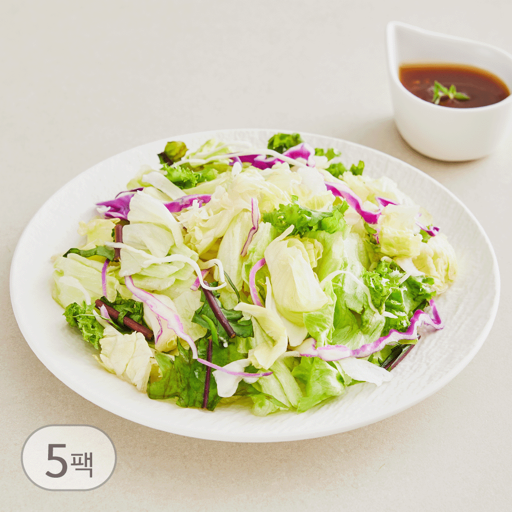 베이직온 간편 샐러드야채믹스 탄산세척 진공포장 소스포함 70g, 5개 - 상품 이미지