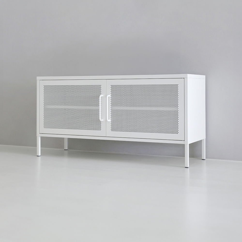 HOLZ 캐비넷 가로양문 TV스탠드 1150x400x595mm, 라이트그레이 2768.9431