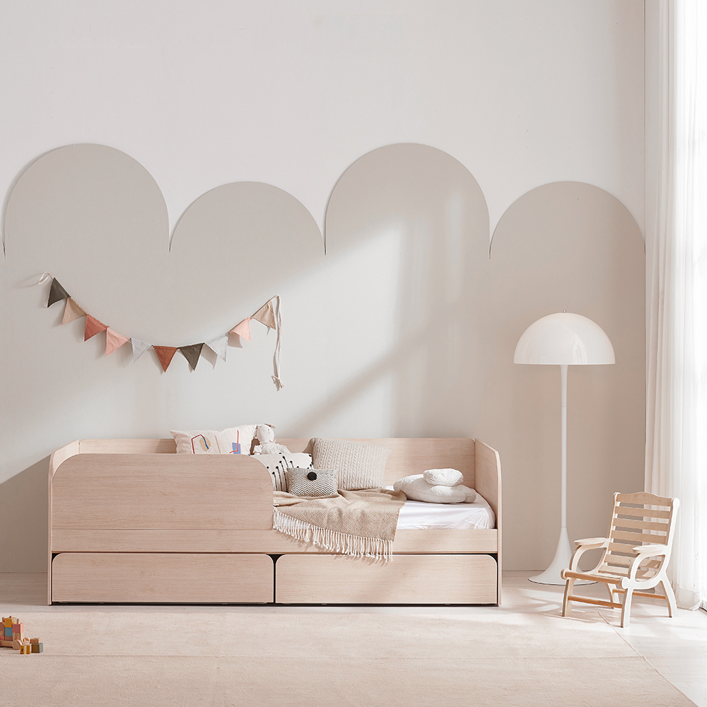 장인가구 뉴피터 E0등급 저상형 슬라이딩 수납침대 프레임 S 7존포켓+가드