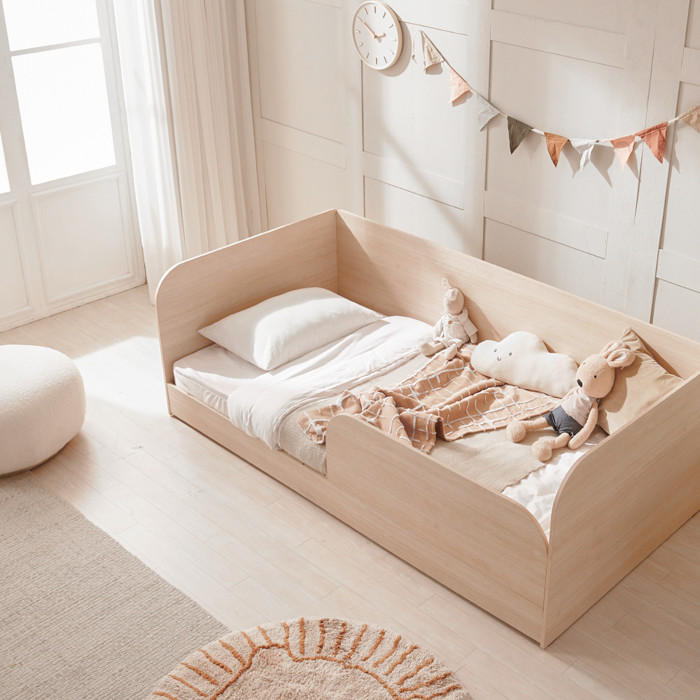 장인가구 뉴피터 E0등급 저상형 어린이 데이베드 침대 프레임 S 일반형+파워본넬+가드